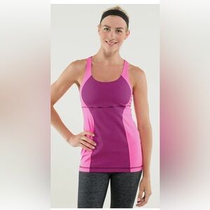 LULULEMON ENERGY TANK PARIS PINK/HYPER STRIPE RASPBERRY GLO LIGHT PLUM